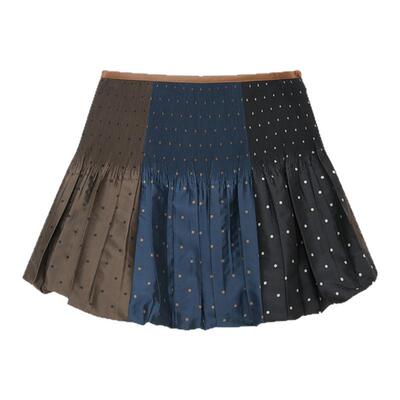 设计师品牌 IMMI 女士时尚波点牙签褶短款半身裙银泰百货 300124