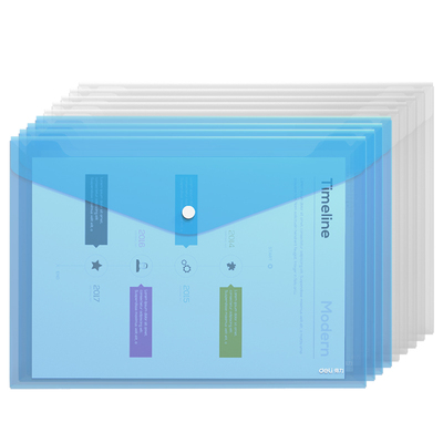 得力透明文件袋按扣式