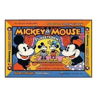 米奇挂画复古卡通迪士尼ins米妮儿童房卧室床头装饰画多巴胺横版