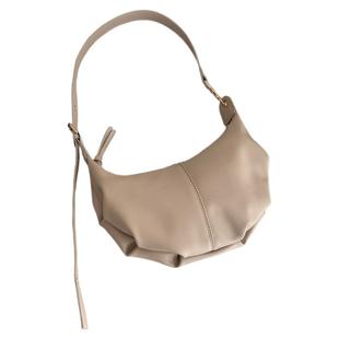 简约小众褶皱腋下包包女韩版ins百搭单肩斜挎饺子包设计感月牙包