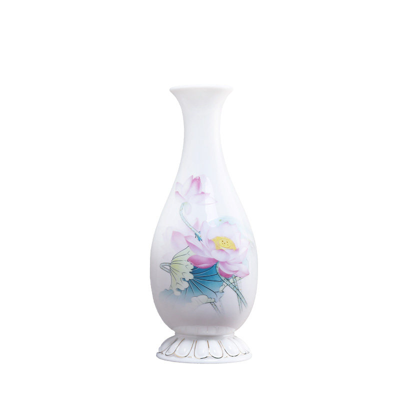 陶瓷莲花净瓶供佛花瓶观音玉净瓶