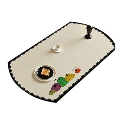 椭圆形餐桌垫子2025新款轻奢高级感桌布防水防油免洗防烫折叠弧形