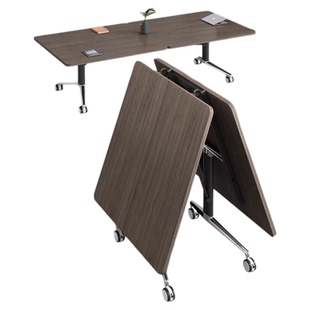 可折叠会议桌培训桌椅组合洽谈长条桌直播可移动拼接伸缩阅览桌子