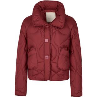 XG雪歌酒红色通勤长袖羽绒服时尚冬季新款加厚保暖白鸭绒外套女装