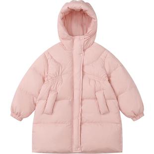 【反季清仓】笛莎童装女童羽绒服加厚大童女孩儿童洋气中长款外套