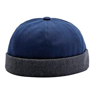 无沿男帽老北京瓜皮帽男潮雅痞帽地主帽复古水手帽古代民国西瓜帽