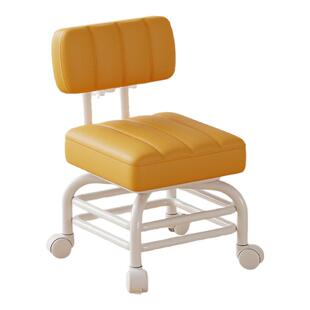 高款万向轮小凳子家用结实耐用带靠背静音滑轮矮凳成人儿童小板凳