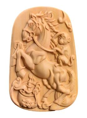 红木雕刻项链挂坠生肖马