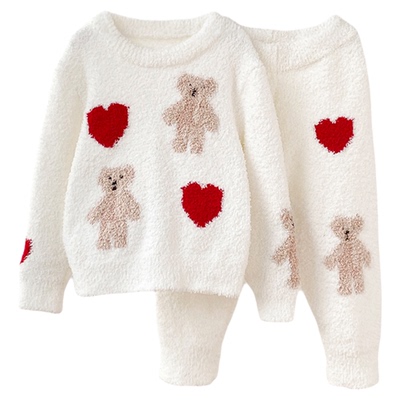 gelatobaby秋冬半边绒加厚睡衣