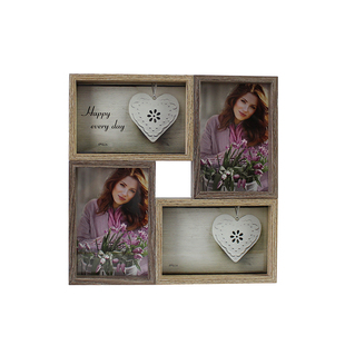 创意相框挂墙照片墙摆台双用4格6寸接拼连体组合美式复古像框相架