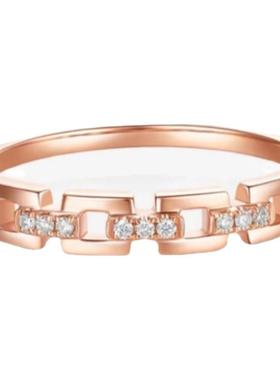 情侣对戒链条钻戒送女友礼物