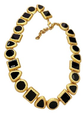 赵露思同款黑色几何轻奢气质项链