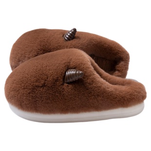 可爱卡通厚底棉拖鞋男款秋冬季居家室内防滑保暖舒适毛绒绒棉鞋女