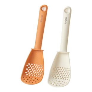 双枪多功能料理勺捞勺漏勺食品级沥水勺宝宝辅食工具土豆压泥勺新