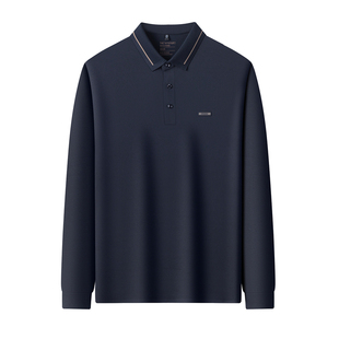 皮尔卡丹春季新款男士长袖POLO衫翻领商务休闲无痕免烫t恤衫上衣