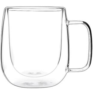 德国高硼硅玻璃杯双层水杯女高颜值带把手防烫牛奶杯咖啡杯豆浆杯