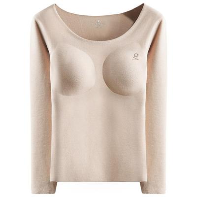 梦特娇羊绒蚕丝德绒带文胸保暖衣