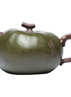 尊壶宜兴原矿绿泥仿生番茄紫砂壶
