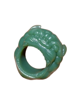 生肖老虎扳指把件和田玉籽料青玉