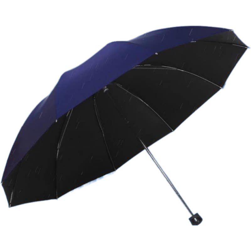 折叠文字黑胶防紫外线雨伞