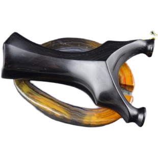 黑水牛角天罡弹弓干料大料牛角弓手工扁皮弓把玩竞技老牛角弹弓