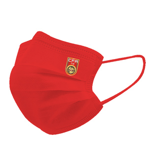 中国队足球国家队标国足男足李铁同款一次性口罩红色男女个性潮款