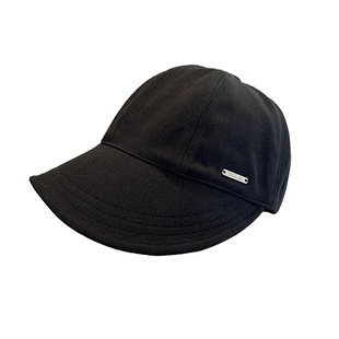 秋冬季毛呢鸭舌帽子女款可扎马尾保暖渔夫帽显脸小可挂口罩马术帽