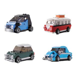 拼图拼搭迷你房车甲壳虫Mini Cooper Smart拼装中国积木模型玩具