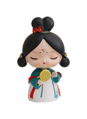 国风萌趣唐仕女桌面摆件花草堂