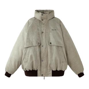 BJHG不计后果棉服男款冬装复古机车做旧加厚防寒服棉衣夹克外套女