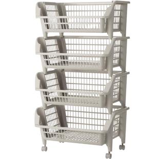 霜山厨房菜篮子置物架河马口多功能收纳水果落地多层蔬菜篮零食筐