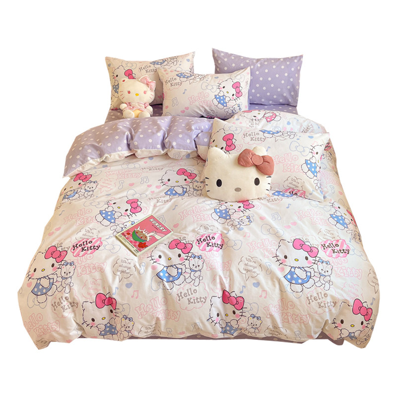 卡通风四件套全棉纯棉helloKitty