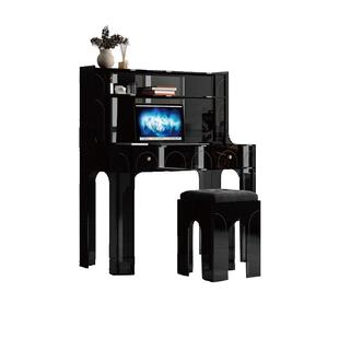 灰方梳妆台卧室小户型化妆台设计师化妆桌现代网红ins风桌椅组合