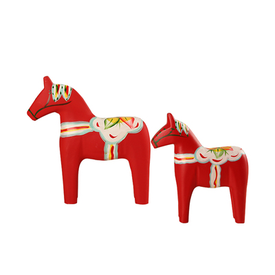 木质桌面酒柜达拉木马红马摆件