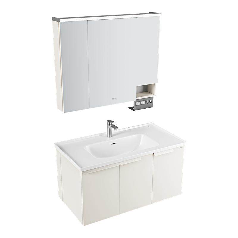 九牧卫浴正品蜂窝铝合金浴室柜组合卫生间洗漱收纳陶瓷一体洗手盆