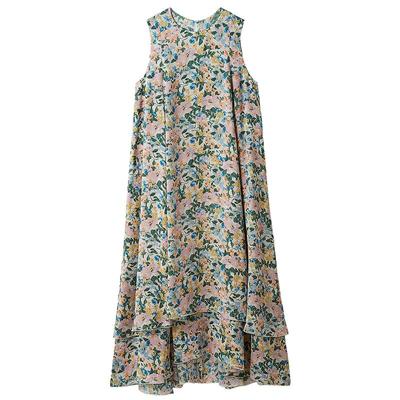 MilaOwen无袖碎花雪纺连衣裙