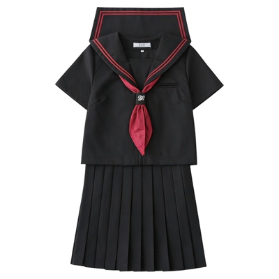 正统短袖赤红二本日系水手服套装