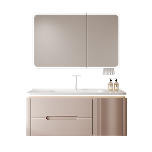 陶瓷一体盆轻奢洗漱台盆浴室柜组合卫生间洗漱台洗手池洗脸盆柜