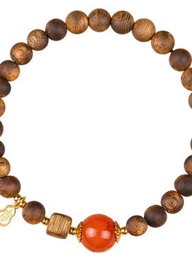 保山南红玛瑙手奇楠沉香檀木质链