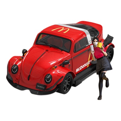 Cool Car 1:64 甲壳虫RWB麦当劳系列涂装仿真合金汽车模型