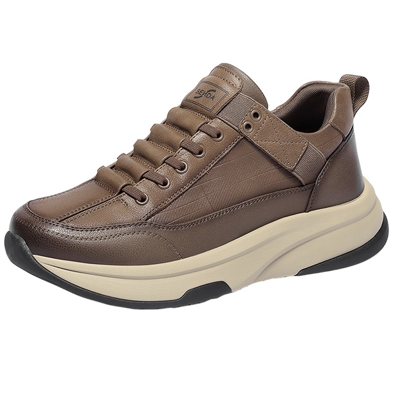 森达休闲靴男2025冬季新款商场同款运动风厚底短靴1ZS01DD5