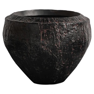 北欧轻奢高级感落地镁泥花盆酒店商场客厅透气耐用春羽黄荆树花盆