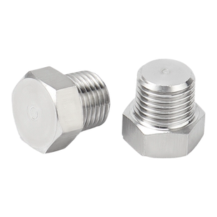 金超304不锈钢NPT外六角堵头PT丝堵帽ZG水管管帽RC锥螺纹油塞闷头