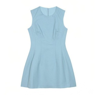 高干女主~高级感黑色无袖连衣裙小个子气质显瘦中长裙