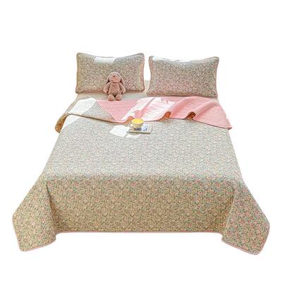 无印良品纯棉床盖单件四季通用