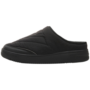 匹克态极拖鞋男保暖棉鞋黑色冬季新款居家室外一脚蹬休闲半拖鞋子