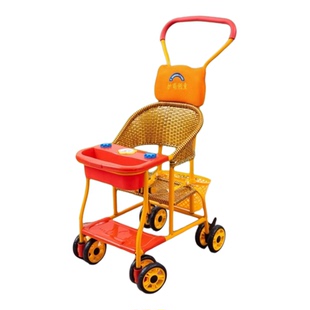 秋季宝宝竹藤推车轻便婴儿仿藤推车小孩儿童竹子推车藤椅藤编大号
