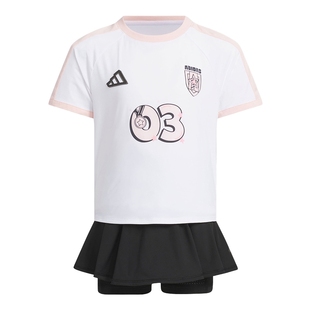 adidas阿迪达斯女小童半身裙套装2025夏SPORTSWEAR短袖短裙JM3455