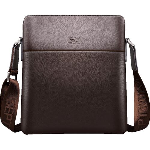 七匹狼牛皮斜挎包2026款男士大容量防水商务休闲多功能单肩公文包