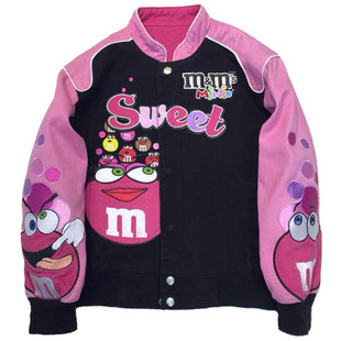 2022新款欧美潮牌古着工装bf港风兔子联名X2棒球服m豆宽松外套女